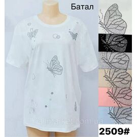 Футболка жіноча стильна батал р-р M-XL (52-60) (мікс кв) "Stolla" недорого від прямого постачальника