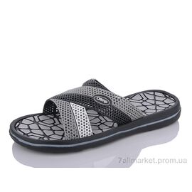 Фотография Шлепки мужские пляжные Лето 203 сірий-old (8 пар р.41-46) "Крок" недорого оптом от прямого поставщика