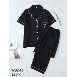 Піжама легка жіноча 70506 black р.50-58 "Fili Wear" недорого оптом від прямого постачальника