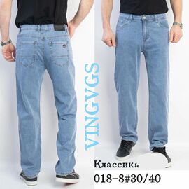 Джинси чоловічі 018-8 l.blue р.30-40 "Vingvgs" недорого оптом від прямого постачальника