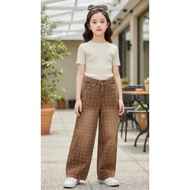 Фотография Джинсы детские на девочку 01 brown р.134-164 "Delfinka" недорого оптом от прямого поставщика