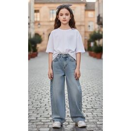 Фотография Джинсы детские на девочку 02 l.blue р.134-164 "Delfinka" недорого оптом от прямого поставщика