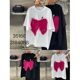 Фотография Футболка детская на девочку 35166 black р.120-170 "Delfinka" недорого оптом от прямого поставщика