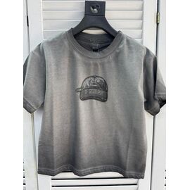 Фотография Футболка детская на девочку 3787 grey р.110-150 "Delfinka" недорого оптом от прямого поставщика