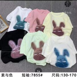 Фотография Футболка детская на девочку 7855 white-blue р.130-170 "Delfinka" недорого оптом от прямого поставщика