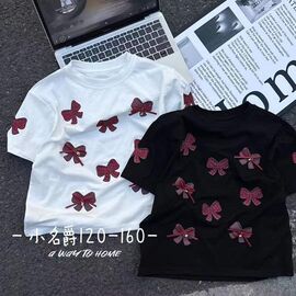 Фотография Футболка детская на девочку 9006 black р.120-160 "Delfinka" недорого оптом от прямого поставщика