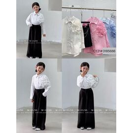 Фотография Рубашка детская на девочку C131 l.blue р.120-170 "Delfinka" недорого оптом от прямого поставщика