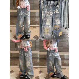 Фотография Джинсы детские на девочку K12 l.blue р.120-170 "Delfinka" недорого оптом от прямого поставщика