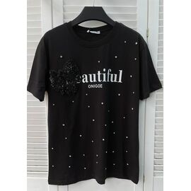 футболка жіноча 7030 black р.S-L "Karon" недорого оптом від прямого постачальника