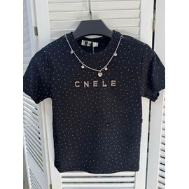 футболка дитяча на дівчинку 4046 black р.130-170 "Delfinka" недорого оптом від прямого постачальника