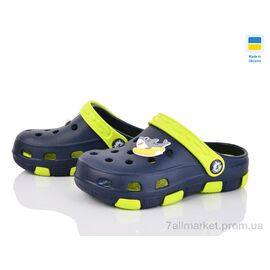 Фотография Кроксы детские летние Лето F401 синьо-салатовий (8 пар р.24-32) "Inblue" недорого оптом от прямого поставщика