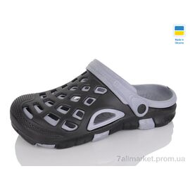 Крокси чоловічі легкі Літо 308 чорно-сірий (6 пар р.40-45) "SANLIN 2" недорого оптом від прямого постачальника