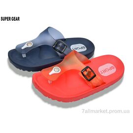 Шльопанці дитячі Літо 01-2467 navy-red mix (12 пар р.30-35) "Super Gear" недорого оптом від прямого постачальника