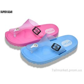 Шльопанці дитячі Літо 01-2467 pink-blue mix (12 пар р.30-35) "Super Gear" недорого оптом від прямого постачальника