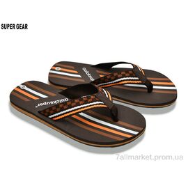 Фотография Вьетнамки мужские Лето A01-768 brown (10 пар р.40-45) "Super Gear" недорого оптом от прямого поставщика