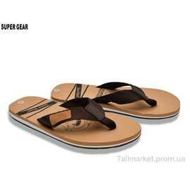 Фотография Вьетнамки мужские Лето A01-770 khaki (10 пар р.40-45) "Super Gear" недорого оптом от прямого поставщика