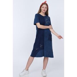 Фотография Платье летнее женское 6004  navy р.50-56 "Alberk" недорого оптом от прямого поставщика