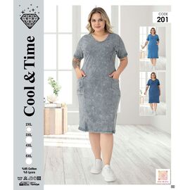 Фотография Платье летнее женское 201 l.blue р.2XL-5XL "Alberk" недорого оптом от прямого поставщика