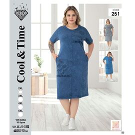 Фотография Платье летнее женское 251 l.blue р.2XL-5XL "Alberk" недорого оптом от прямого поставщика