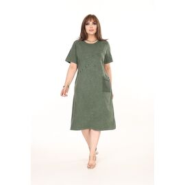 Фотография Платье летнее женское 4085 khaki р.56-62 "Alberk" недорого оптом от прямого поставщика