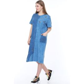 Фотография Платье летнее женское 6004 l.blue р.56-62 "Alberk" недорого оптом от прямого поставщика