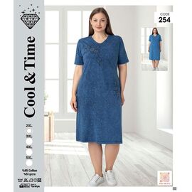 Сукня літня жіноча 254 blue р.2XL-5XL "Alberk" недорого оптом від прямого постачальника