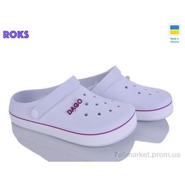 Фотография Кроксы женские летние Лето 419 білий-бузок (8 пар р.37-41) "Roks" недорого оптом от прямого поставщика