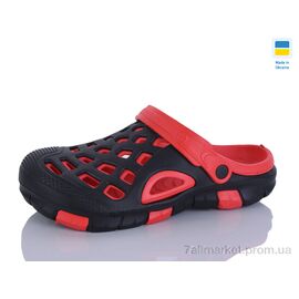 Крокси чоловічі легкі Літо 308 чорно-червоний (6 пар р.40-45) "SANLIN 2" недорого оптом від прямого постачальника