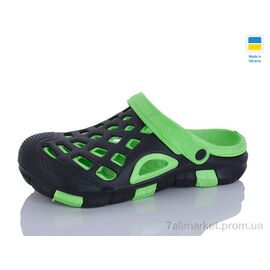Крокси чоловічі легкі Літо 308 чорно-зелений (6 пар р.40-45) "SANLIN 2" недорого оптом від прямого постачальника