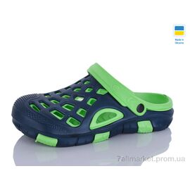 Крокси чоловічі легкі Літо 308 зелено-т.синій (6 пар р.40-45) "SANLIN 2" недорого оптом від прямого постачальника