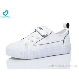 Фотография Кеды детские легкие Весна/осень 3500 білий-чорний (8 пар р.24-30) "Comfort-baby" недорого оптом от прямого поставщика