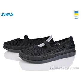 Балетки жіночі зручні Літо Paolla Б2 чорний (8 пар р.37-42) "Lvovbaza" недорого оптом від прямого постачальника