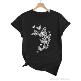 Футболка жіноча Літо 216 чорний (5 шт. р.сіткаM-3XL) "Алия" недорого оптом від прямого постачальника