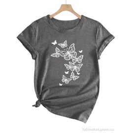 Футболка жіноча Літо 217 сірий (5 шт. р.сіткаM-3XL) "Алия" недорого оптом від прямого постачальника