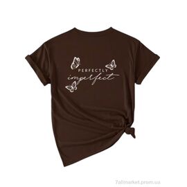 Футболка жіноча Літо 222 коричневий (5 шт. р.сіткаM-3XL) "Алия" недорого оптом від прямого постачальника