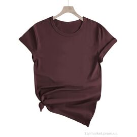 Футболка жіноча Літо 224 коричневий (5 шт. р.сіткаM-3XL) "Алия" недорого оптом від прямого постачальника