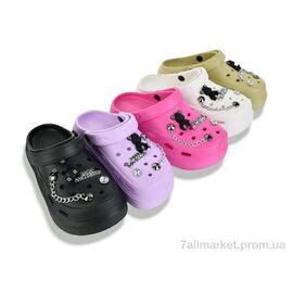 Фотография Кроксы женские летние Лето 176-5A mix (12 пар р.35-40) "SANLIN 2" недорого оптом от прямого поставщика