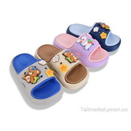 Фотография Шлепки детские летние Лето C7051 mix (12 пар р.28-33) "M&L  Alex13" недорого оптом от прямого поставщика