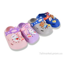 Фотография Кроксы детские летние Лето NUO2067 mix (12 пар р.18-23) "M&L  Alex13" недорого оптом от прямого поставщика