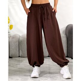 Штани спортивні жіночі 1698 brown р.42-48 "BONJOUR" недорого оптом від прямого постачальника