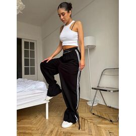 Штани спортивні жіночі 1699 black р.42-48 "BONJOUR" недорого оптом від прямого постачальника