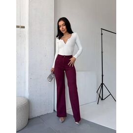 Жіночі штани 9108 wine р.42-48 "BONJOUR" недорого оптом від прямого постачальника