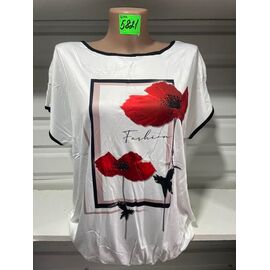 футболка жіноча 5821 white р.48-56 "VERJINIA" недорого оптом від прямого постачальника