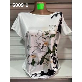 футболка жіноча 6009-1 white р.48-56 "VERJINIA" недорого оптом від прямого постачальника