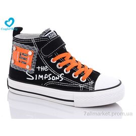 Фотография Кеды детские легкие Весна/осень 9111 чорно-помаранчевий (8 пар р.31-37) "Comfort-baby" недорого оптом от прямого поставщика