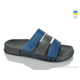 Шльопанці чоловічі пляжні Літо Люкс синій (8 пар р.41-45) "Крок" недорого оптом від прямого постачальника