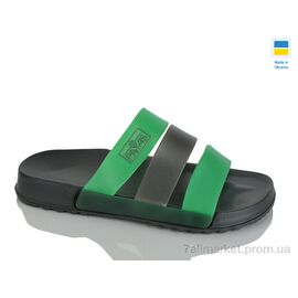 Шльопанці чоловічі пляжні Літо Люкс зелений (8 пар р.41-45) "Крок" недорого оптом від прямого постачальника