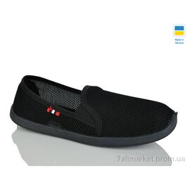 Сліпони чоловічі модні Літо Сітка чорна (7 пар р.41-45) "Крок" недорого оптом від прямого постачальника