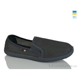 Сліпони чоловічі модні Літо Сітка сіра (7 пар р.41-45) "Крок" недорого оптом від прямого постачальника