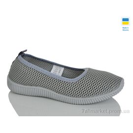 Балетки жіночі зручні Літо 2340 сірий (8 пар р.36-41) "Крок" недорого оптом від прямого постачальника